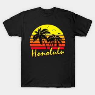 Honolulu Retro Sunset T-Shirt